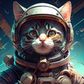 Cool Cat in Space, A Cartoon Journey to the Final Frontier, generative ai