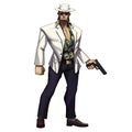 Cool Characters Series: Mafia Gangster Cowboy Man with Gun isolated on White Background