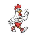 Cool Chicken Mascot Drinking Coffee Royalty Free Stock Photo