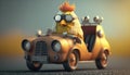 Cool Chicken Racer: Revving Up in a Tuned Toy Car