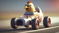 The Cool Chicken Racer: Speeding Across the Track in Style