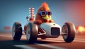 The Cool Chicken Racer: Speeding Across the Track in Style