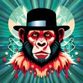 Cool chimpanzee illustration - ai generated image