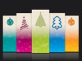 Cool christmas banners with christmas elements