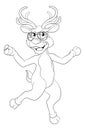 Cool Christmas Reindeer In Sunglasses Cartoon