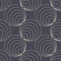 Cool Circles Outline Seamless Pattern Trend Vector Classy Abstract Background