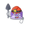 Cool clever Miner blueberry cake cartoon character design