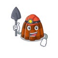 Cool clever Miner chocolate pudding cartoon character design