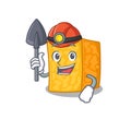 Cool clever Miner colby jack cheese cartoon character design