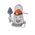 Cool clever Miner deep fryer cartoon character design