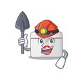 Cool clever Miner first aid kit cartoon character design Royalty Free Stock Photo