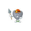 Cool clever Miner grey love cartoon character design