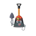 Cool clever Miner snow shovel cartoon character design