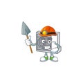 Cool clever Miner split air conditioner cartoon character design