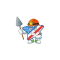 Cool clever Miner USA star cartoon character design