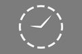 Cool clock logo with circular shape on black background vector for time keeping