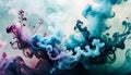 cool color smoke, soft surface like water, smoky style, soft touching, created using multiple layer paint, Royalty Free Stock Photo