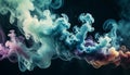 cool color smoke, soft surface like water, smoky style, soft touching, created using multiple layer paint, Royalty Free Stock Photo