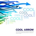 Cool colored tone arrow and cool text abstract vector art style