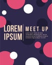 Cool colorful background style bubble meet up card Royalty Free Stock Photo