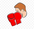 Red Boxing Gloves Logo Vector Illustration