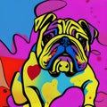 Cool Colorful Pop Art Bulldog