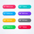 Colorful Round Push Button Set Royalty Free Stock Photo