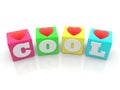 COOL concept on different colors toy blocks on a white Royalty Free Stock Photo