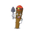 Cool confident Miner telescope Scroll cartoon character design