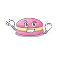 Cool confident Successful strawberry macarons cartoon character style