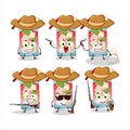 Cool cowboy apple mojito cartoon character with a cute hat