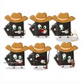 Cool cowboy black dice new cartoon character with a cute hat