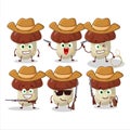 Cool cowboy bolete cartoon character with a cute hat Royalty Free Stock Photo