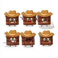 Cool cowboy brown round gift cartoon character with a cute hat