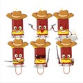 Cool cowboy bubble blaster firework cartoon character with a cute hat