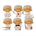 Cool cowboy button mushroom cartoon character with a cute hat Royalty Free Stock Photo