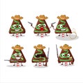 Cool cowboy candy chocolate christmas cartoon character with a cute hat