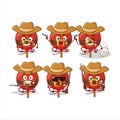 Cool cowboy candy santa cartoon character with a cute hat