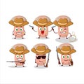 Cool cowboy coral milky cap cartoon character with a cute hat Royalty Free Stock Photo