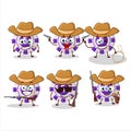 Cool cowboy 5 dollar casino chip cartoon character with a cute hat