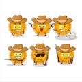 Cool cowboy egg tart cartoon character with a cute hat Royalty Free Stock Photo