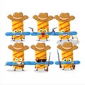 Cool cowboy firework spinner cartoon character with a cute hat