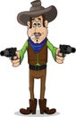 Cool cowboy with gun vector