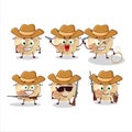 Cool cowboy halloween moon cartoon character with a cute hat