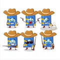 Cool cowboy ice book of magic cartoon character with a cute hat Royalty Free Stock Photo