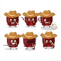 Cool cowboy kava drink cartoon character with a cute hat