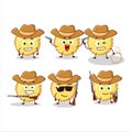 Cool cowboy lemon tart cartoon character with a cute hat
