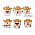 Cool cowboy love envelope cartoon character with a cute hat Royalty Free Stock Photo