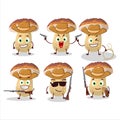 Cool cowboy new cep mushroom cartoon character with a cute hat Royalty Free Stock Photo