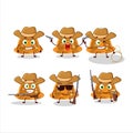 Cool cowboy orange pudding with cerry cartoon character with a cute hat